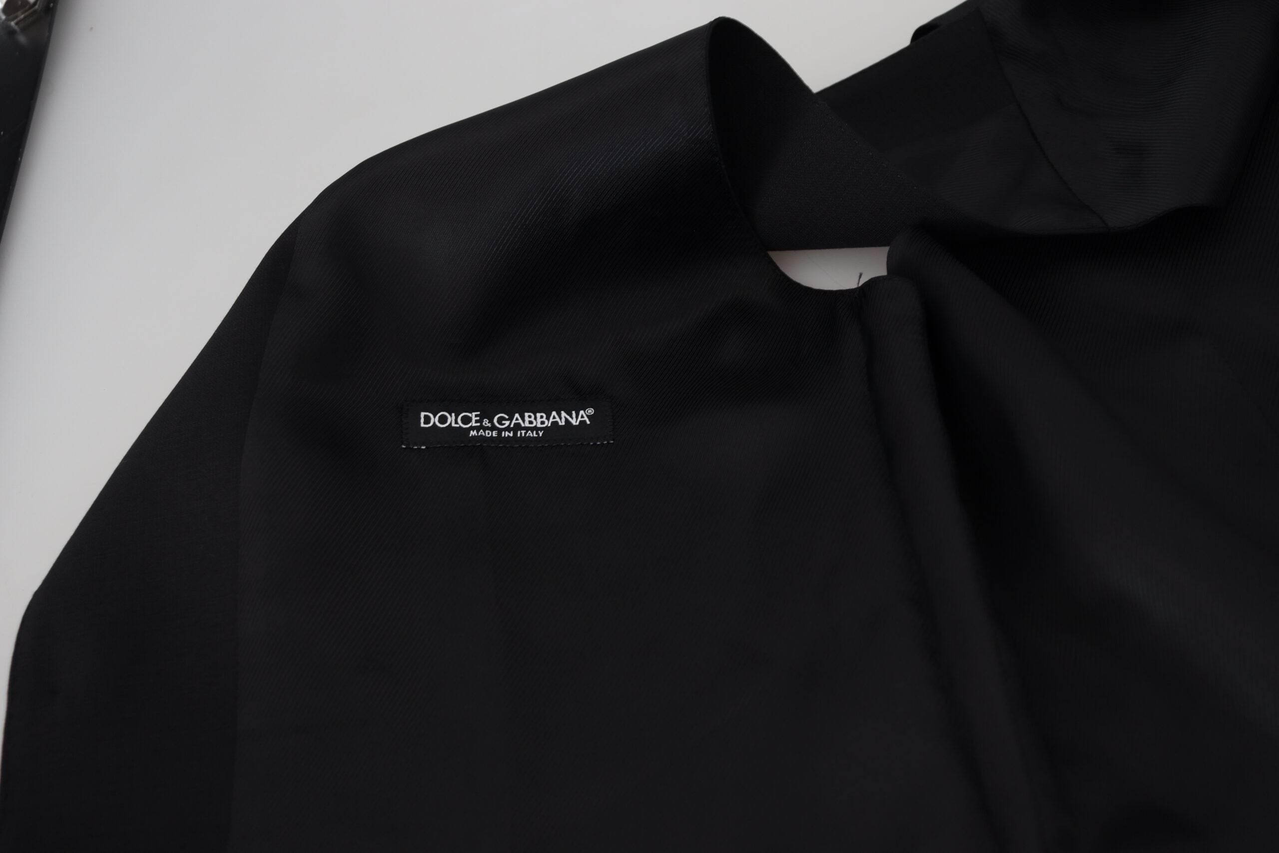 Dolce & Gabbana Black Virgin Wool Waistcoat Formal Vest - Hilstor