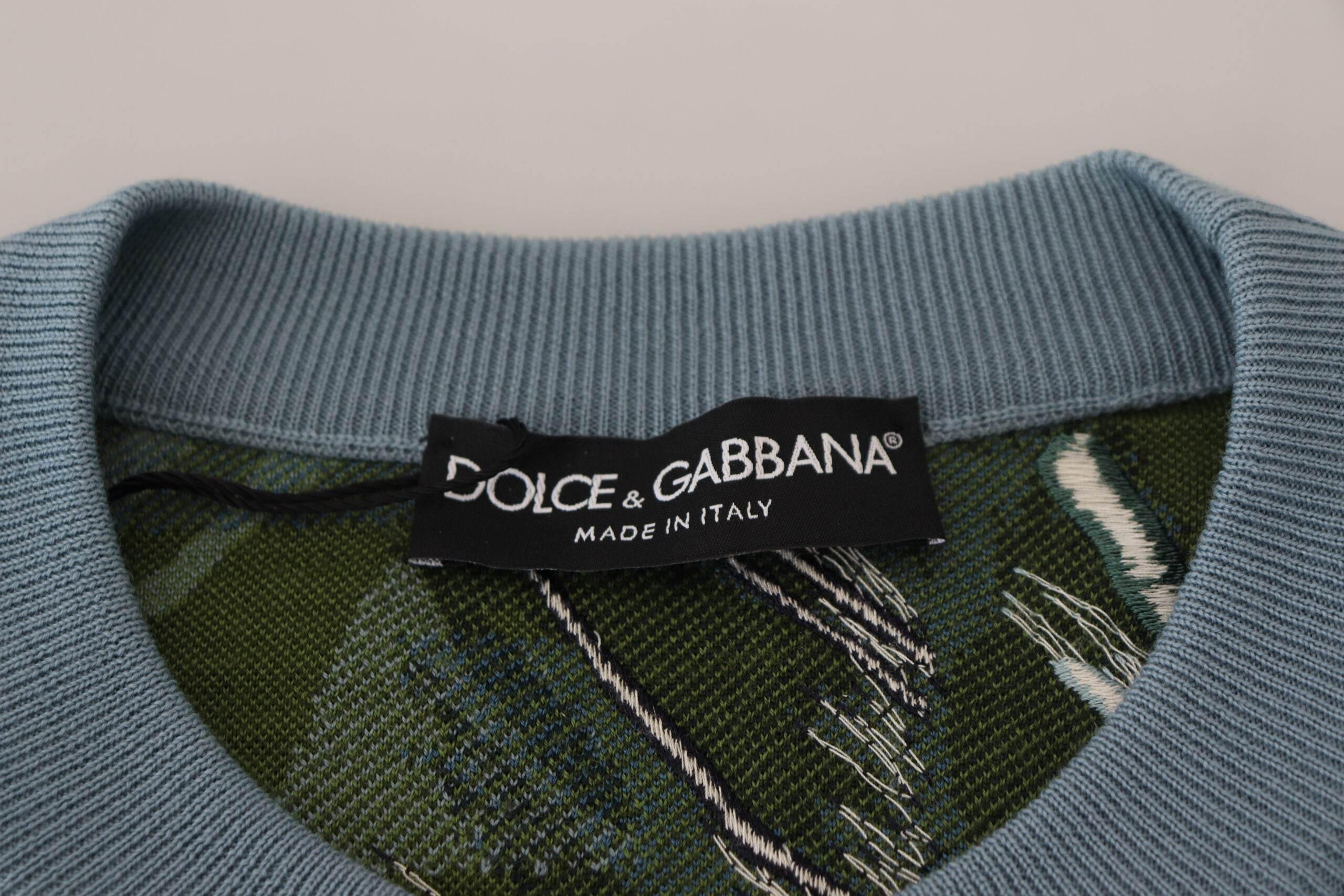 Dolce & Gabbana Jungle Embroidered Wool Silk Sweater - Hilstor