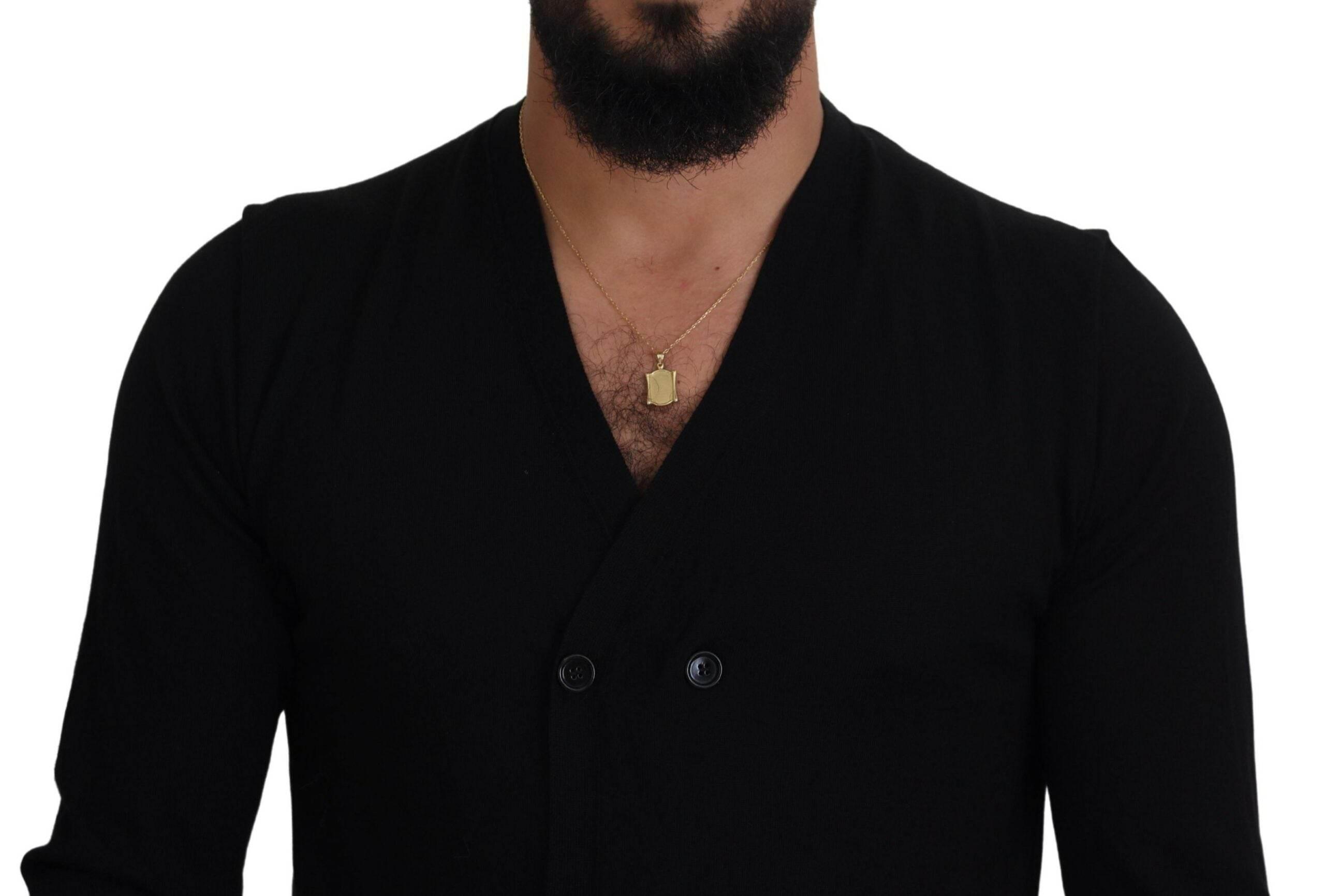 Dolce & Gabbana Black Cashmere Button Down Cardigan Sweater - Hilstor