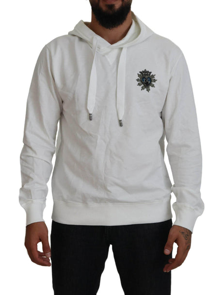 Dolce & Gabbana Elegant White Logo Hooded Sweatshirt - Hilstor