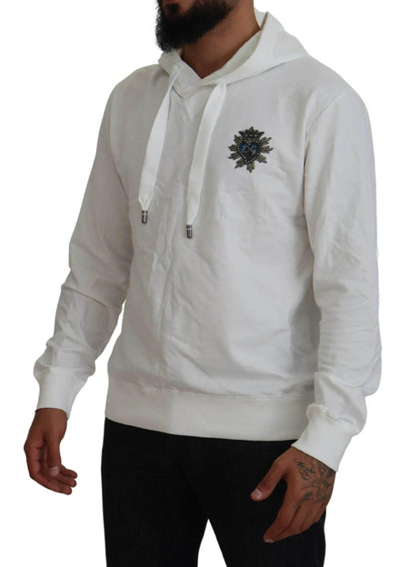 Dolce & Gabbana Elegant White Logo Hooded Sweatshirt - Hilstor