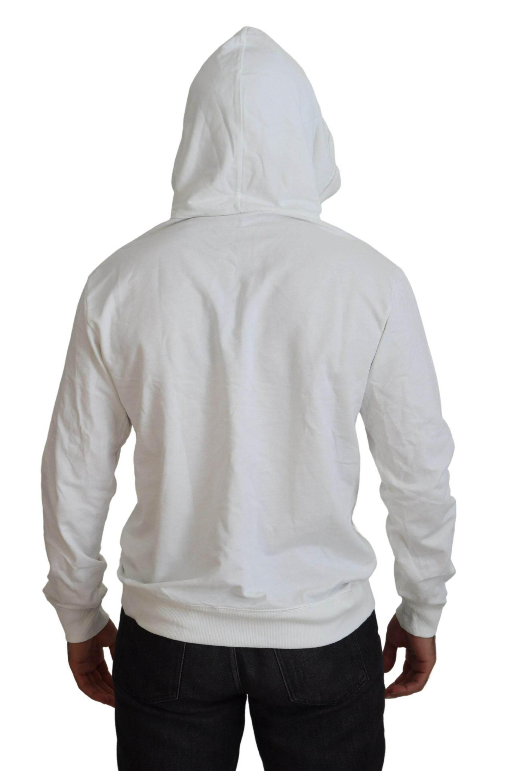 Dolce & Gabbana Elegant White Logo Hooded Sweatshirt - Hilstor