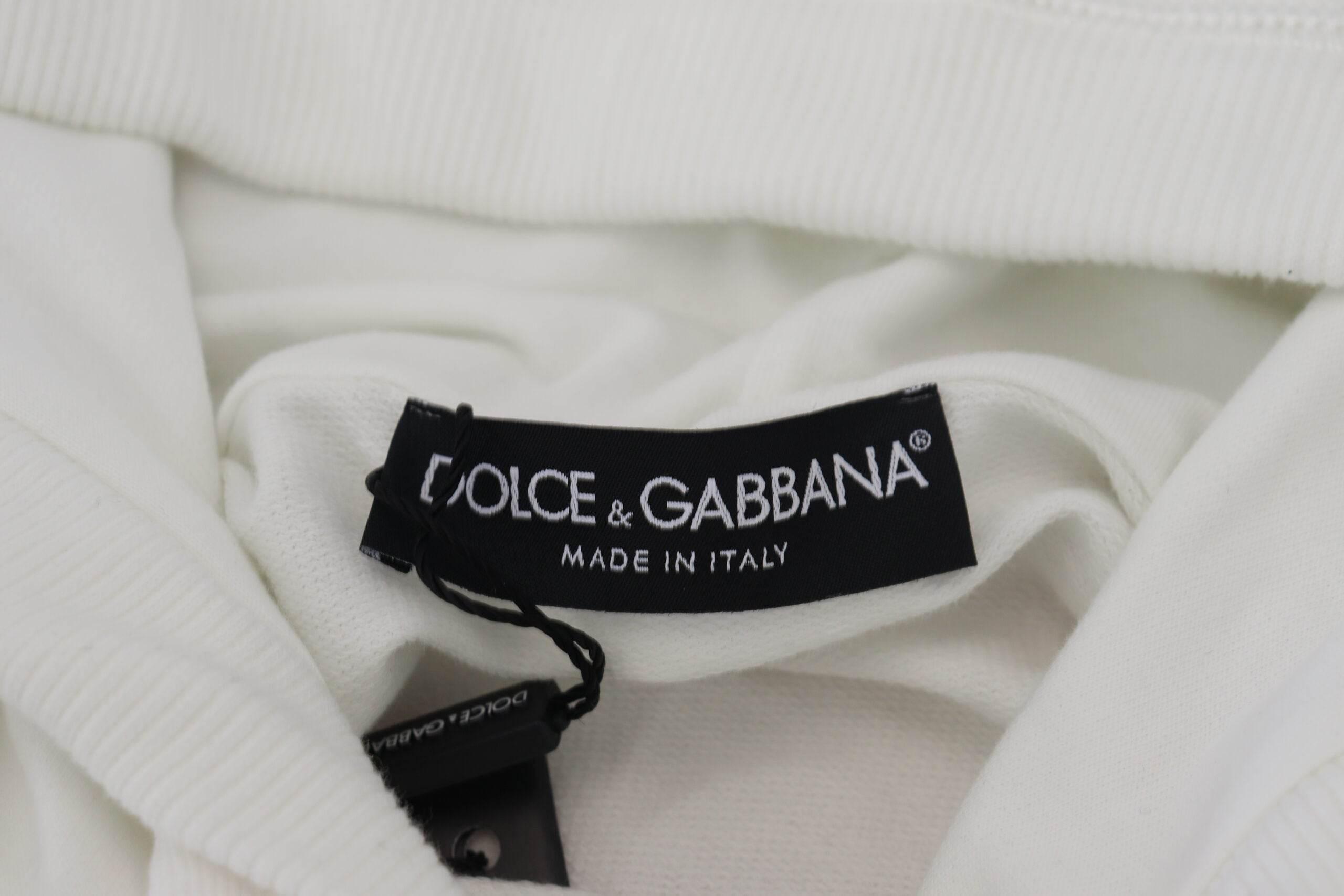 Dolce & Gabbana Elegant White Logo Hooded Sweatshirt - Hilstor