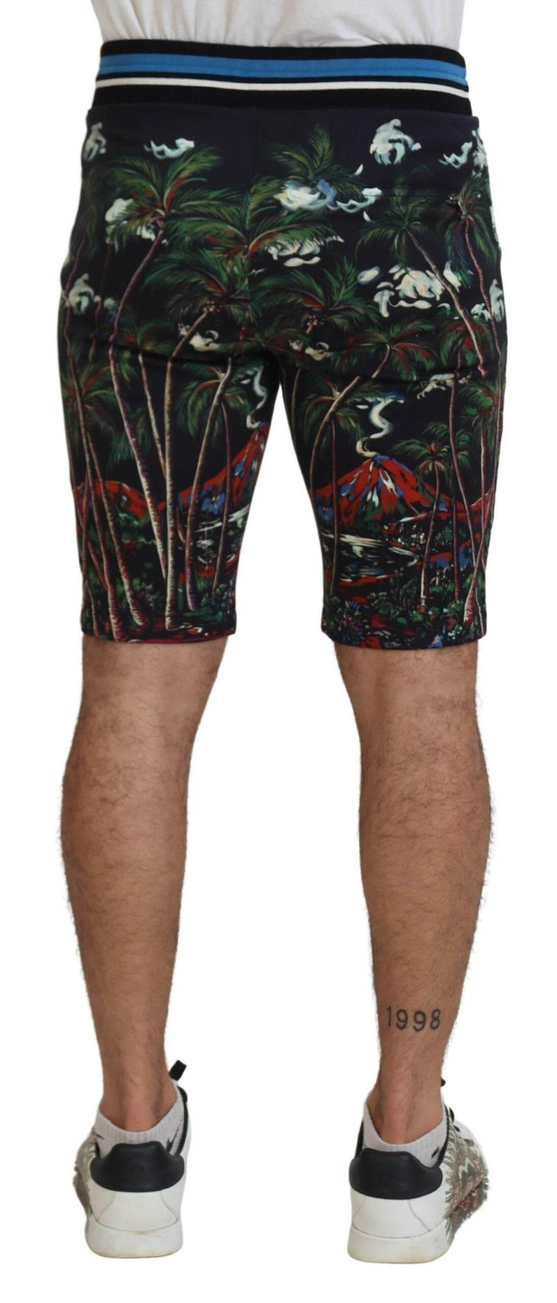 Dolce & Gabbana Volcano Print Casual Knee-Length Shorts - Hilstor