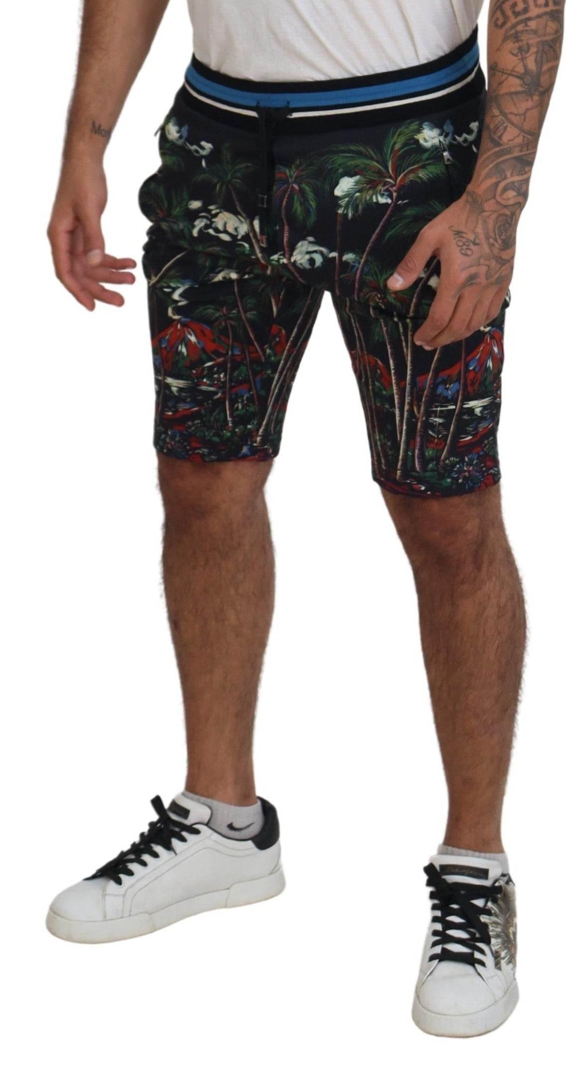 Dolce & Gabbana Volcano Print Casual Knee-Length Shorts - Hilstor