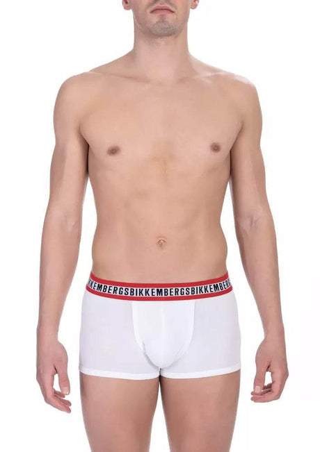 Bikkembergs White Cotton Men's Underwear Trunk Duo Pack - Hilstor