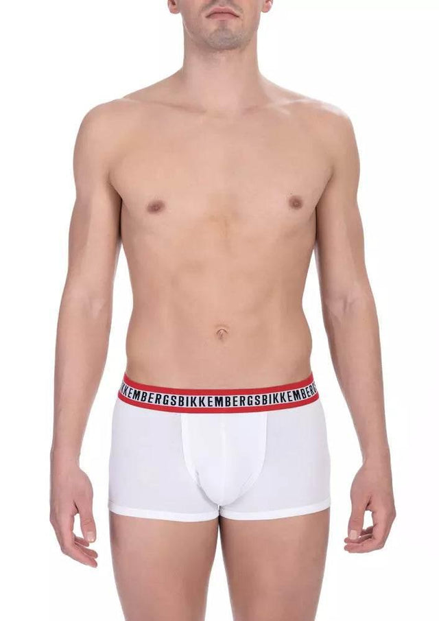 Bikkembergs White Cotton Men's Underwear Trunk Duo Pack - Hilstor