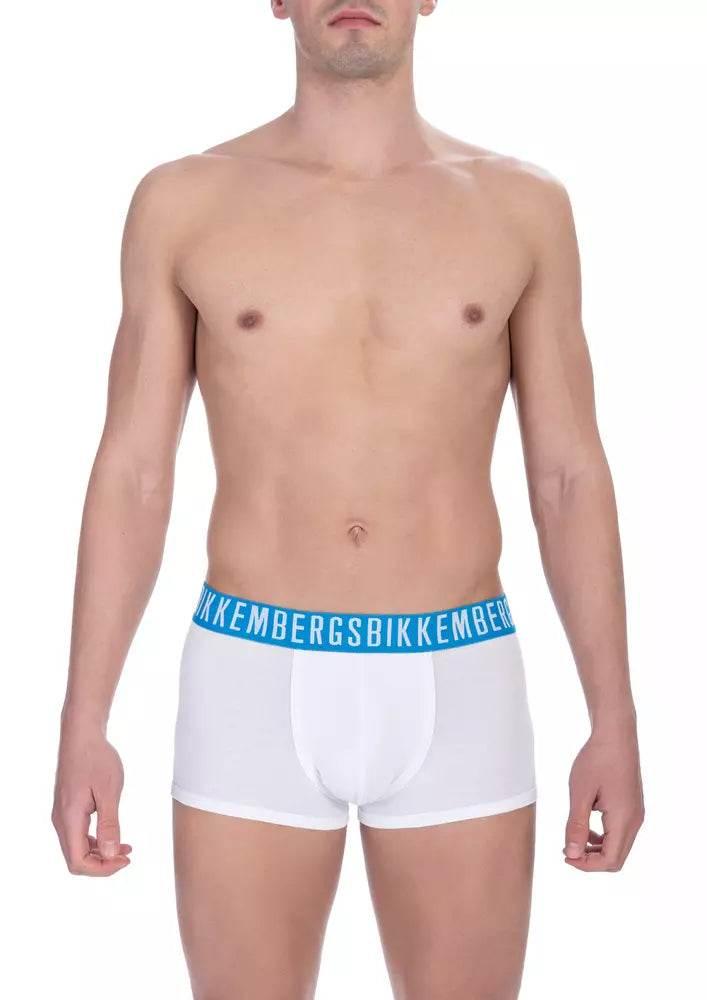 Bikkembergs White Cotton Men's Trunk Underwear - Hilstor