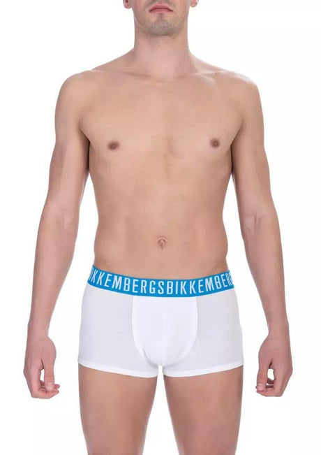 Bikkembergs White Cotton Men's Trunk Underwear - Hilstor