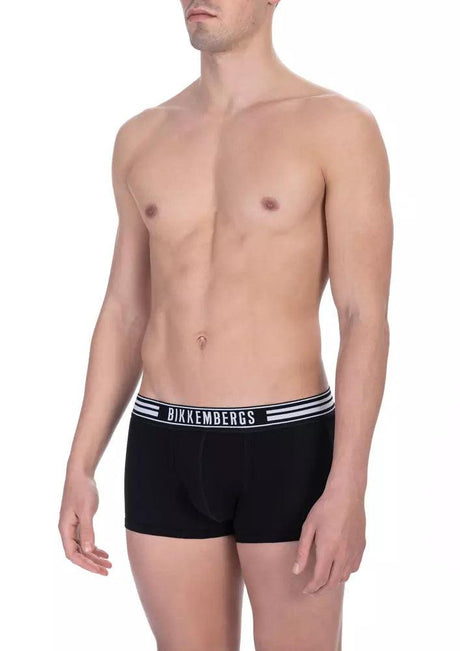 Bikkembergs Black Cotton Men Trunk Twin Pack - Hilstor
