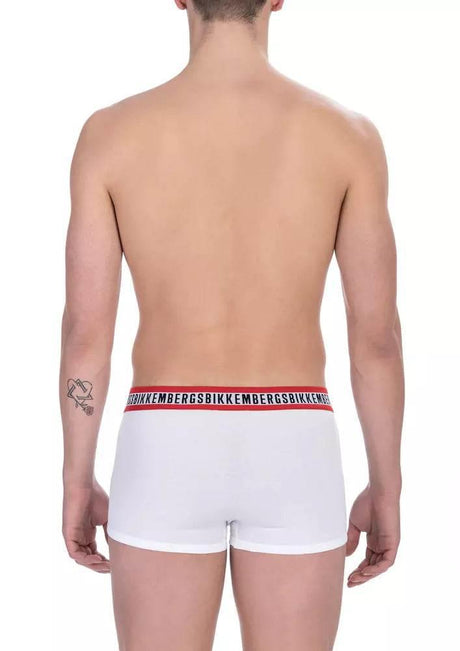 Bikkembergs White Cotton Men's Underwear Trunk Duo Pack - Hilstor