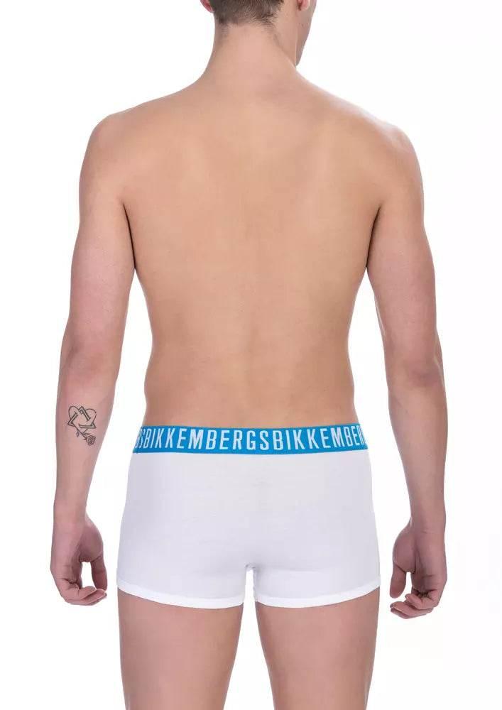 Bikkembergs White Cotton Men's Trunk Underwear - Hilstor
