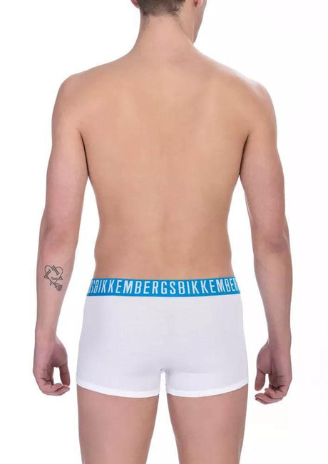 Bikkembergs White Cotton Men's Trunk Underwear - Hilstor