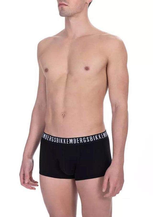 Bikkembergs Black Cotton Men's Trunk Underwear Twin Pack - Hilstor