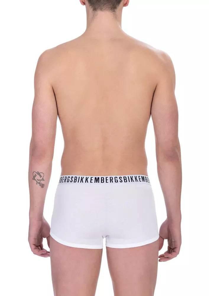 Bikkembergs White Cotton Men's Trunk Underwear Twin Pack - Hilstor