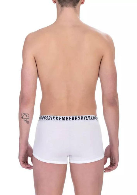 Bikkembergs White Cotton Men's Trunk Underwear Twin Pack - Hilstor