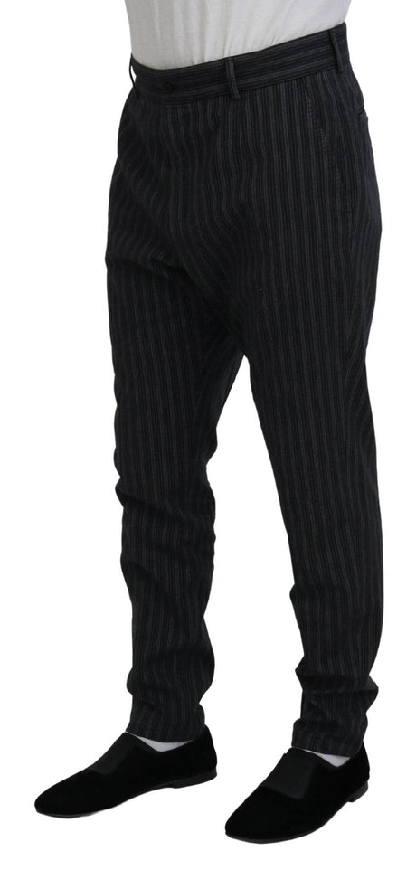 Dolce & Gabbana Dark Gray Stripes Chino Dress Pants - Hilstor