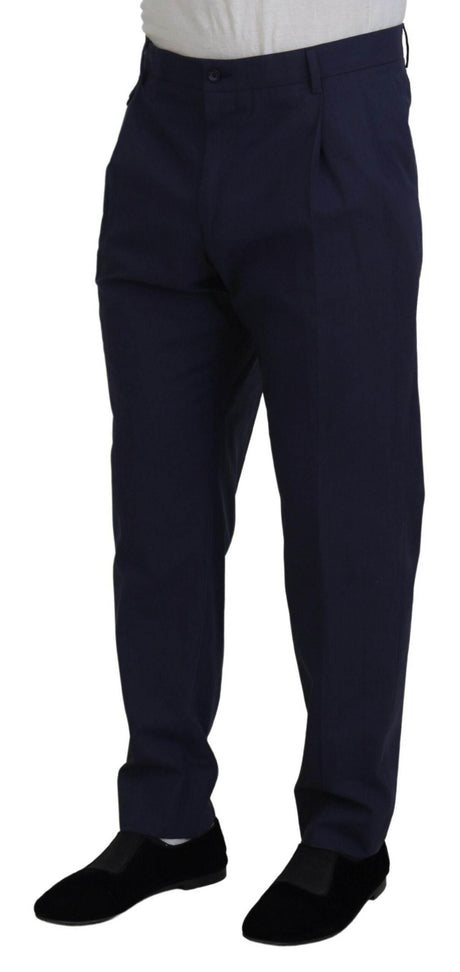 Dolce & Gabbana Dark Blue Cotton Chino Formal Pants - Hilstor