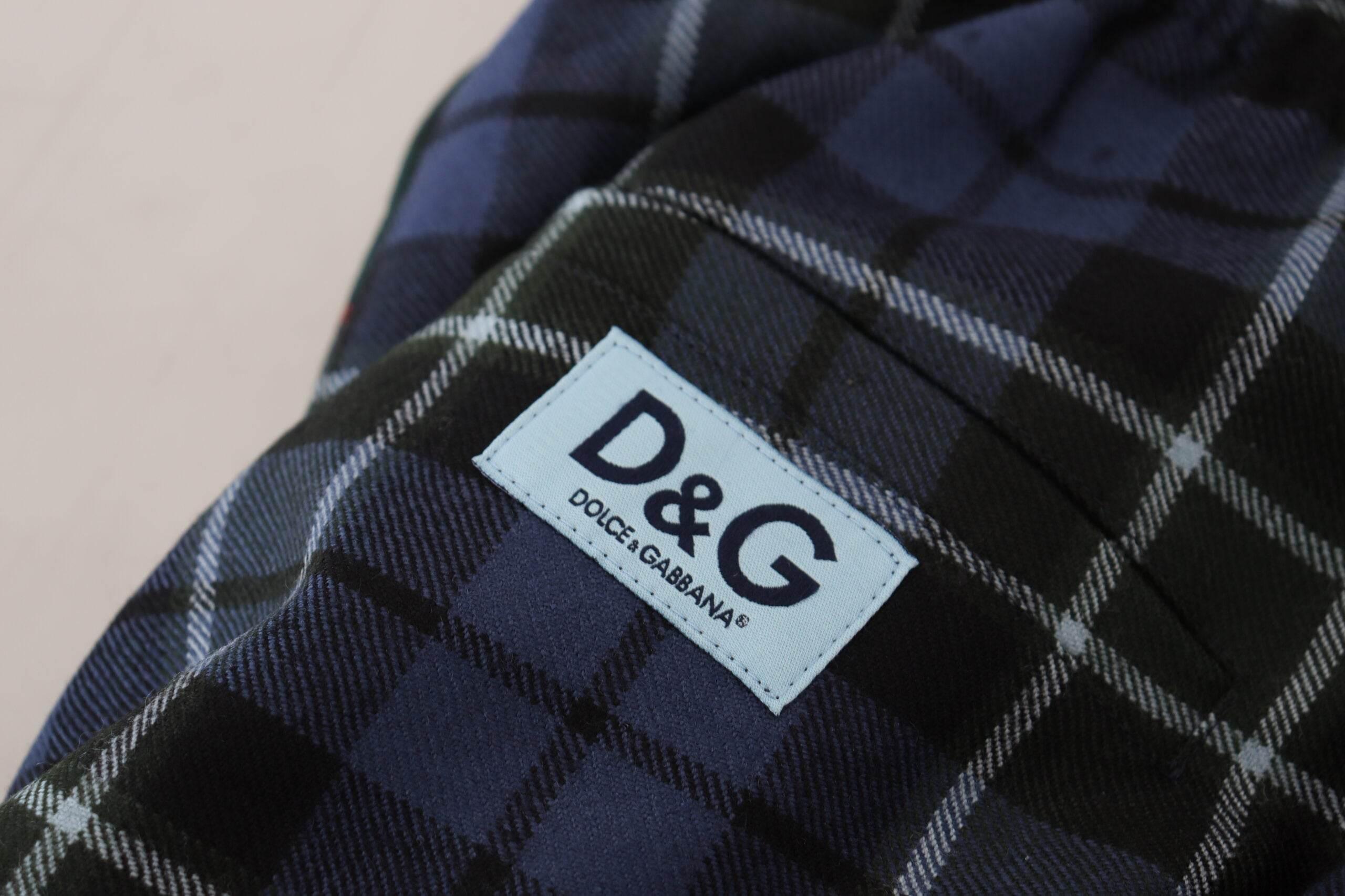 Dolce & Gabbana Multicolor Checkered Wool Men Jogger Pants - Hilstor