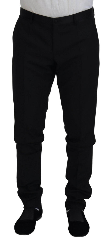 Dolce & Gabbana Black Wool Chino Dress Formal Pants - Hilstor