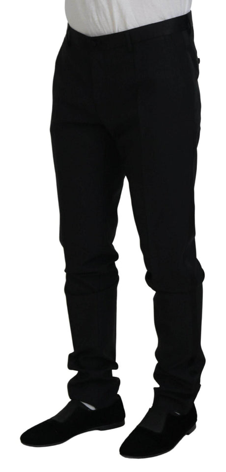 Dolce & Gabbana Black Wool Chino Dress Formal Pants - Hilstor