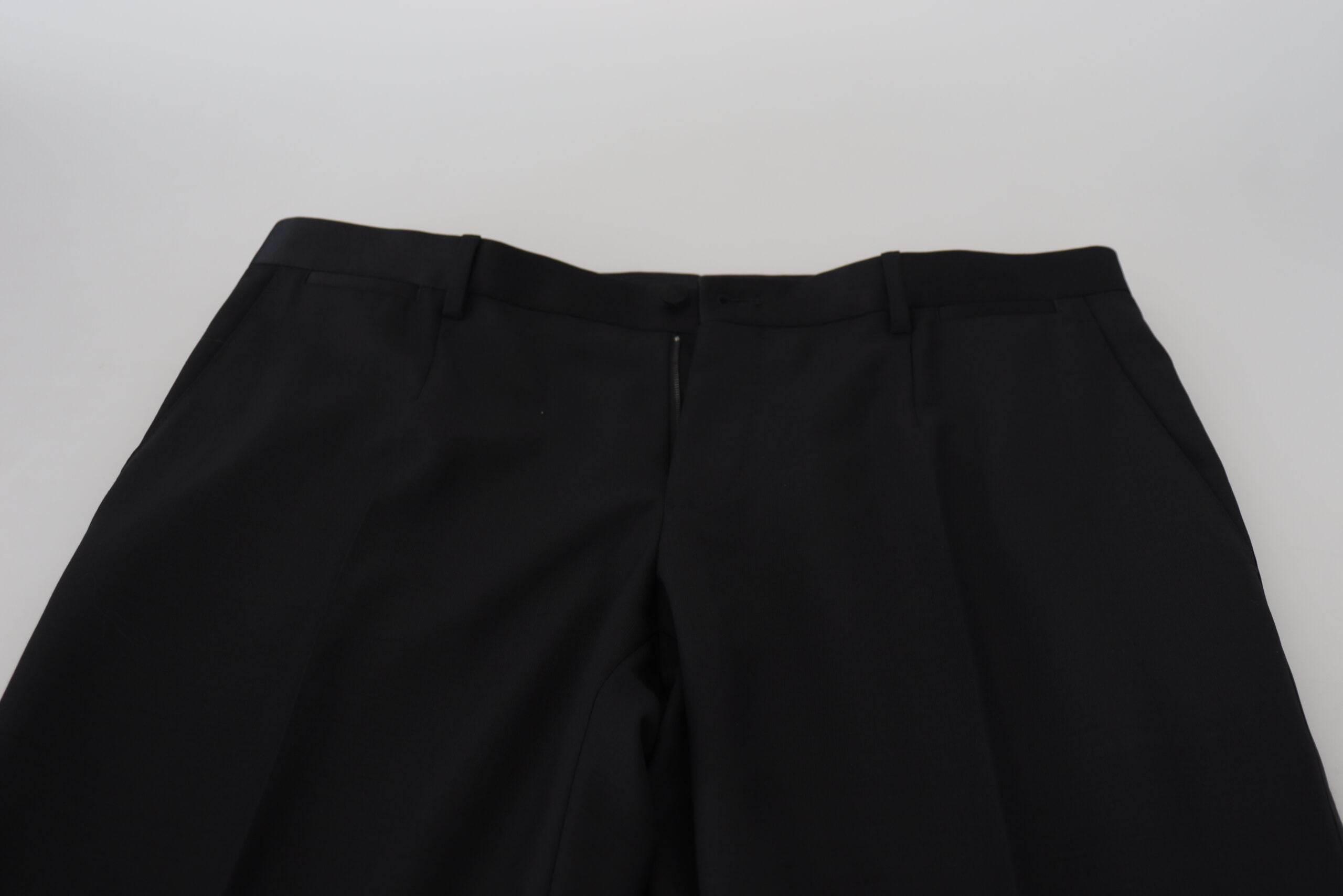 Dolce & Gabbana Black Wool Chino Dress Formal Pants - Hilstor