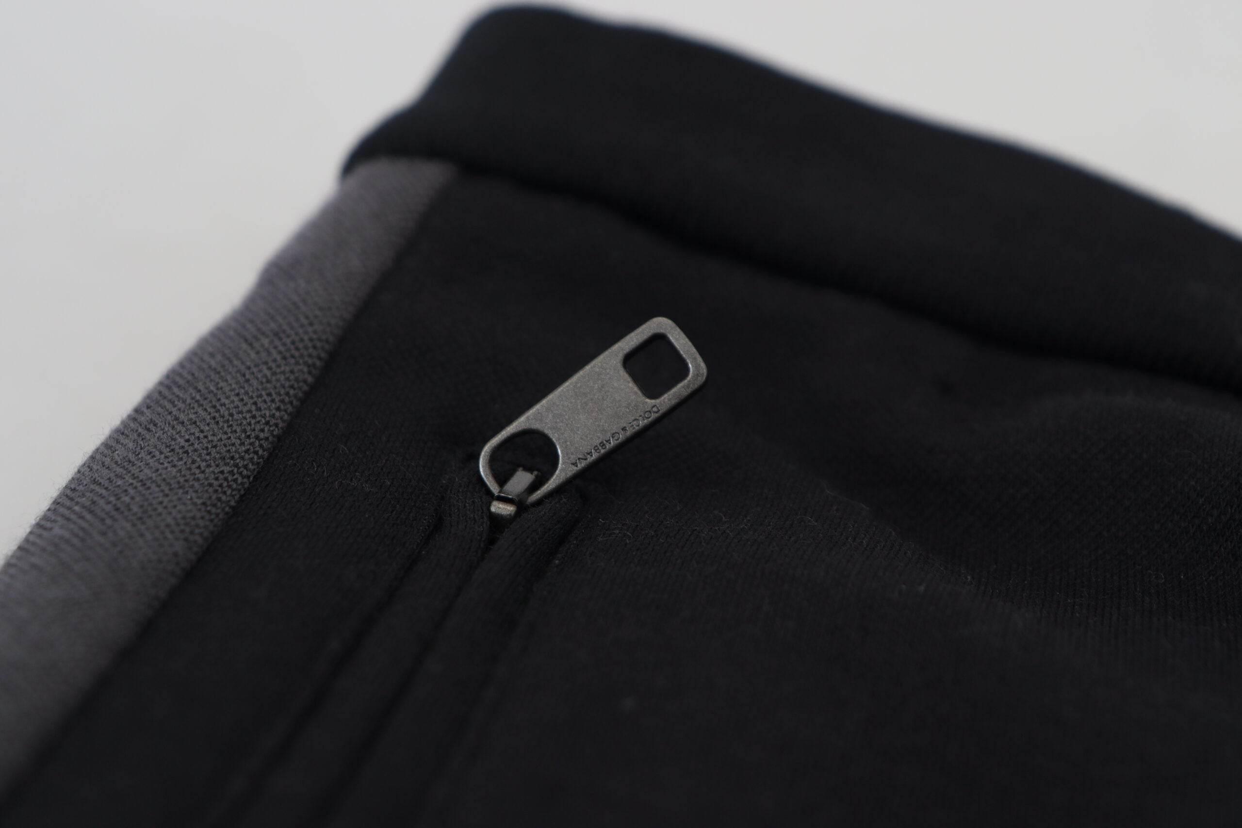 Dolce & Gabbana Black Wool Horseshoe Jogger Pants - Hilstor