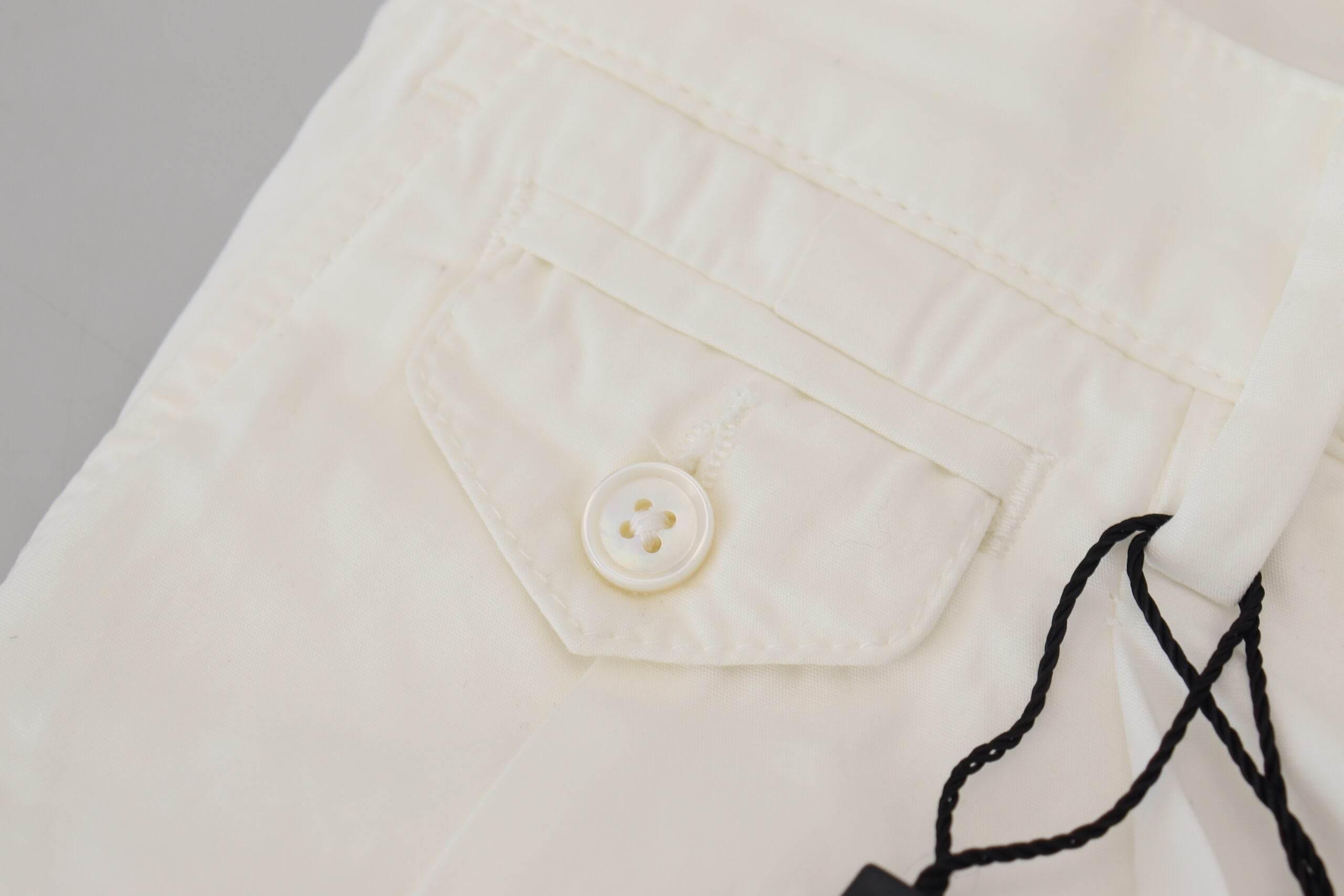 Dolce & Gabbana Elegant White Cotton Chino Pants - Hilstor