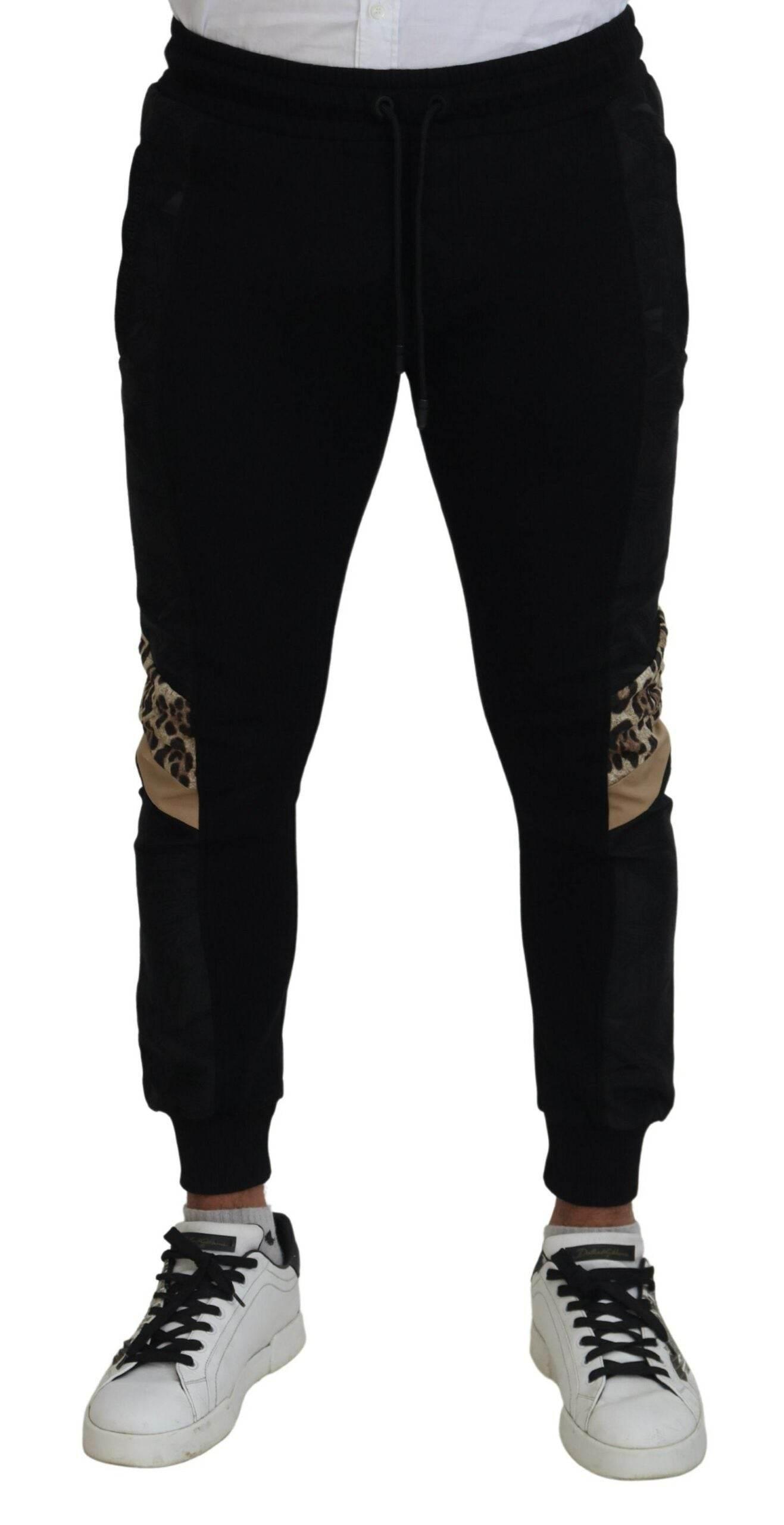Dolce & Gabbana Black Polyester Skinny Jogger Men Pants - Hilstor