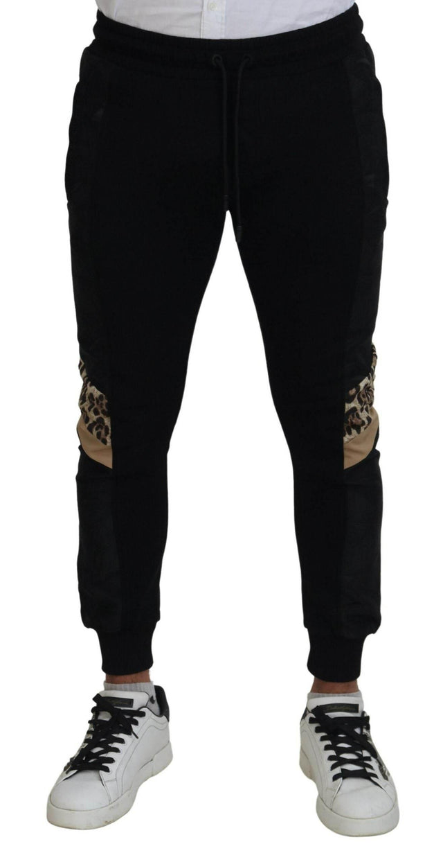 Dolce & Gabbana Black Polyester Skinny Jogger Men Pants - Hilstor