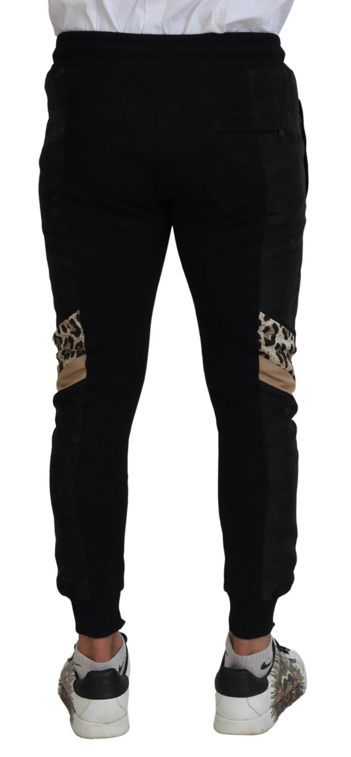 Dolce & Gabbana Black Polyester Skinny Jogger Men Pants - Hilstor