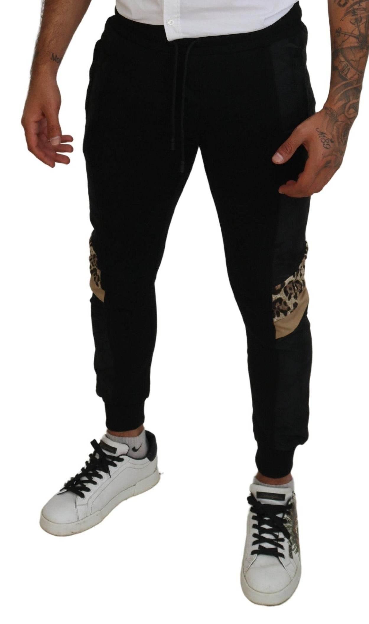 Dolce & Gabbana Black Polyester Skinny Jogger Men Pants - Hilstor