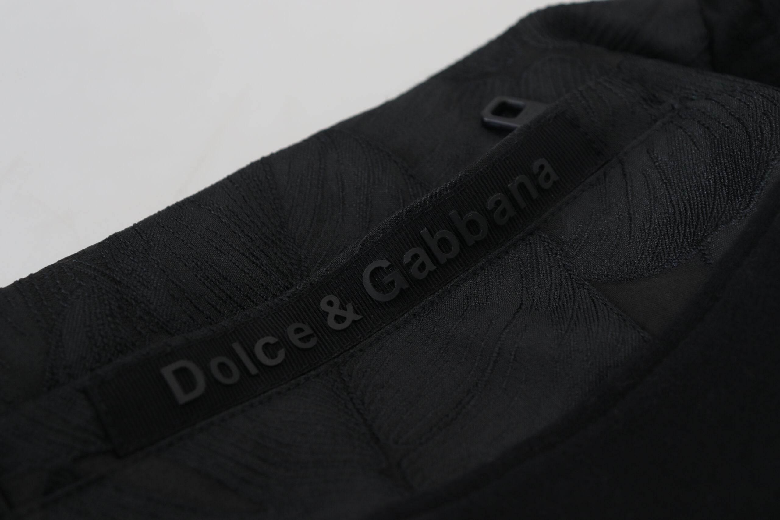 Dolce & Gabbana Black Polyester Skinny Jogger Men Pants - Hilstor