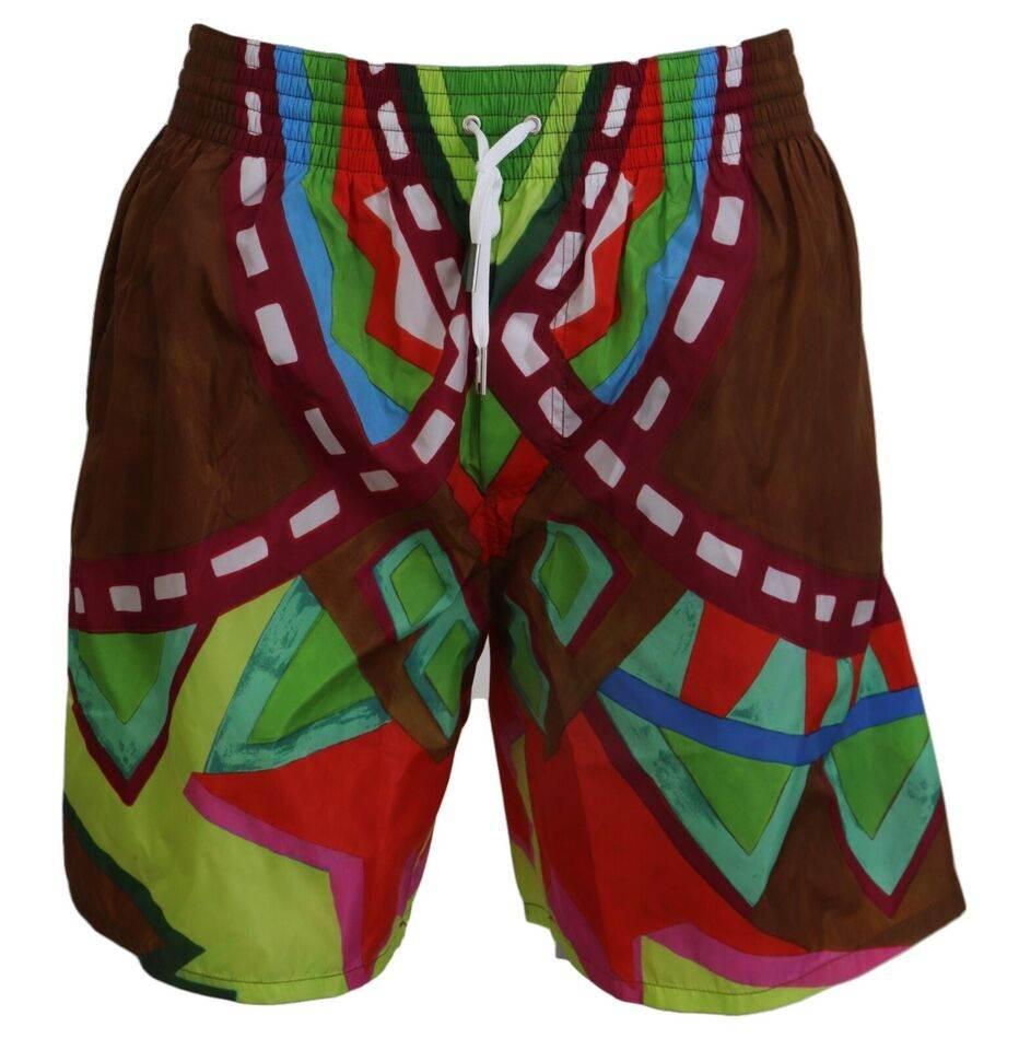 Dsquared² Multicolor Printed Men Beachwear Swimwear Short - Hilstor