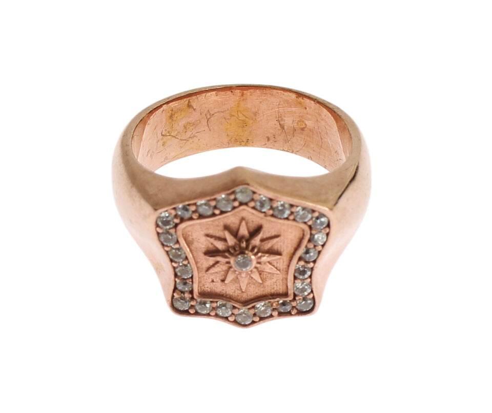 Nialaya Chic Pink Gold Plated Sterling Silver Ring - Hilstor