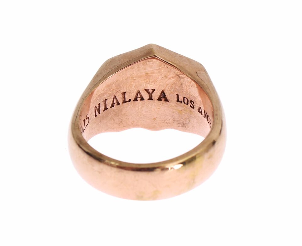 Nialaya Pink Guld 925 Sølv Autentisk Klar Ring