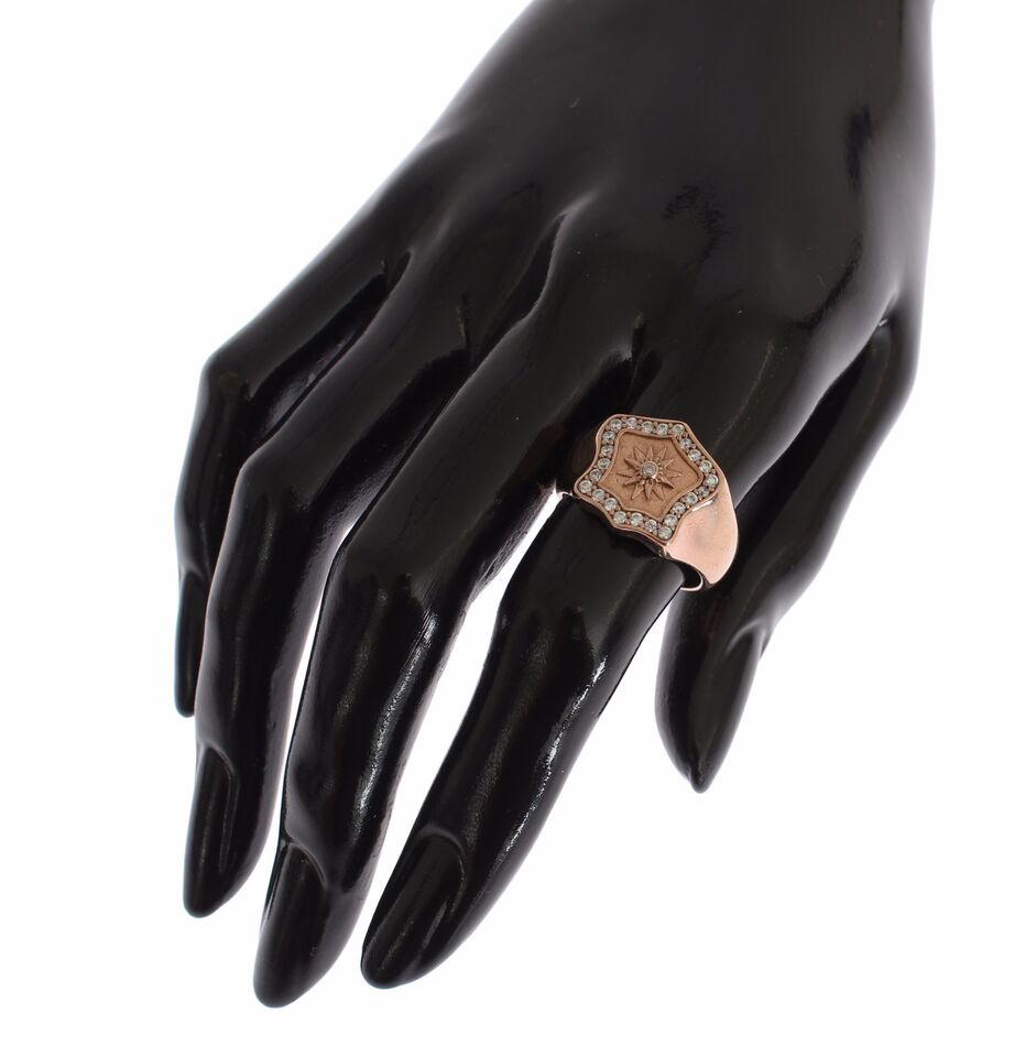 Nialaya Pink Guld 925 Sølv Autentisk Klar Ring