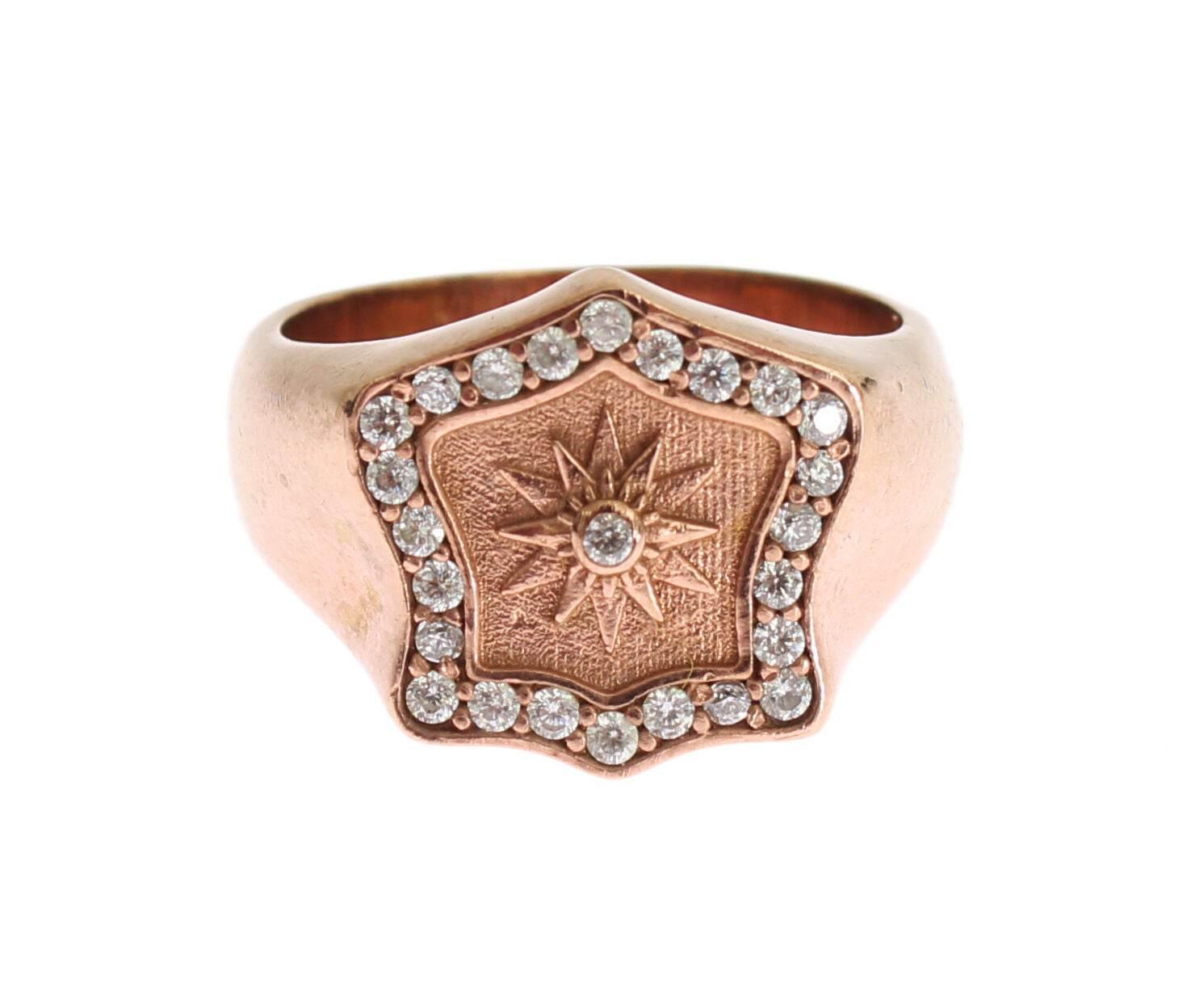 Nialaya Chic Pink Gold Plated Sterling Silver Ring - Hilstor