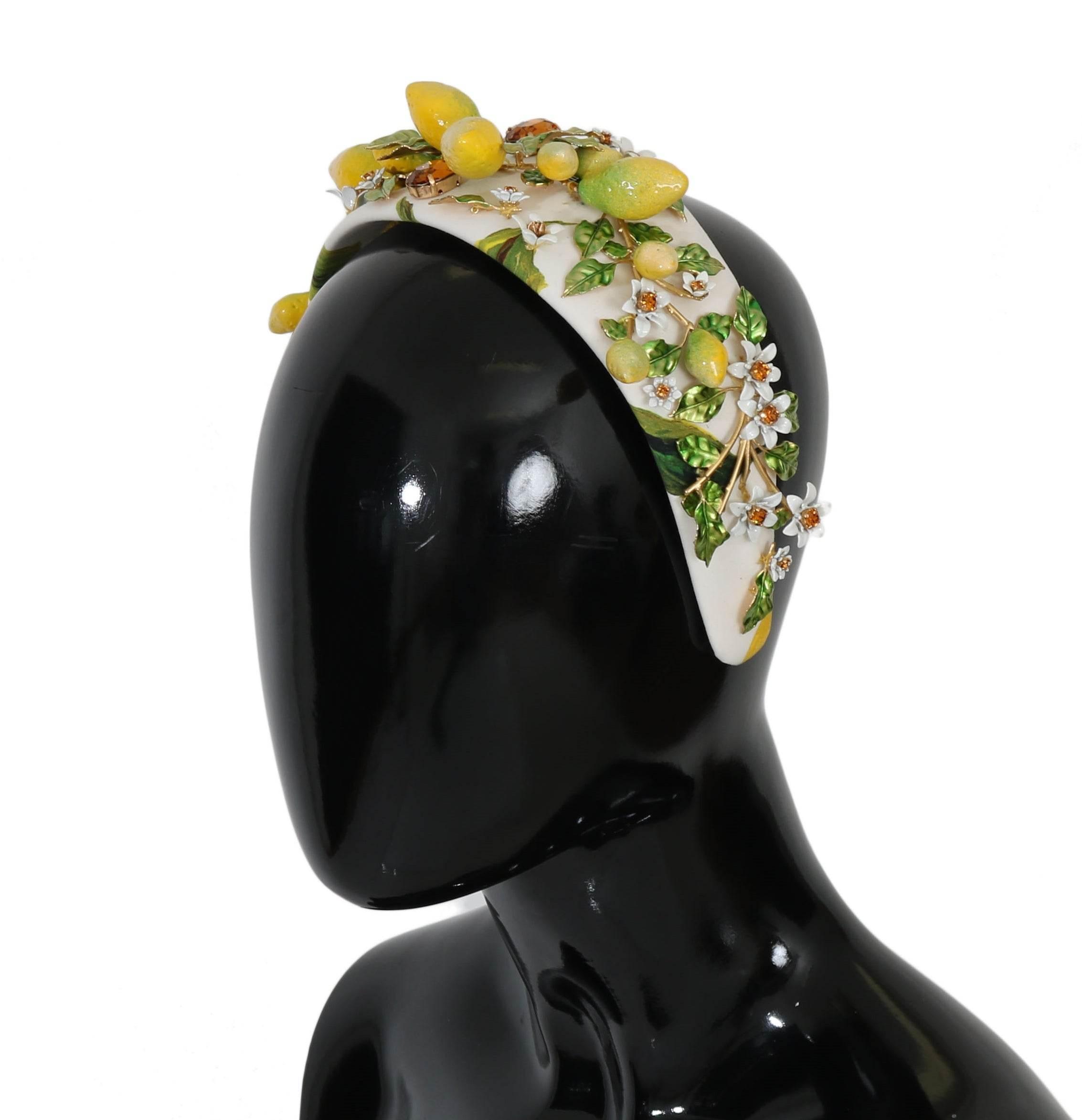 Dolce & Gabbana Sicilian Lemon Crystal Diadem Tiara - Hilstor