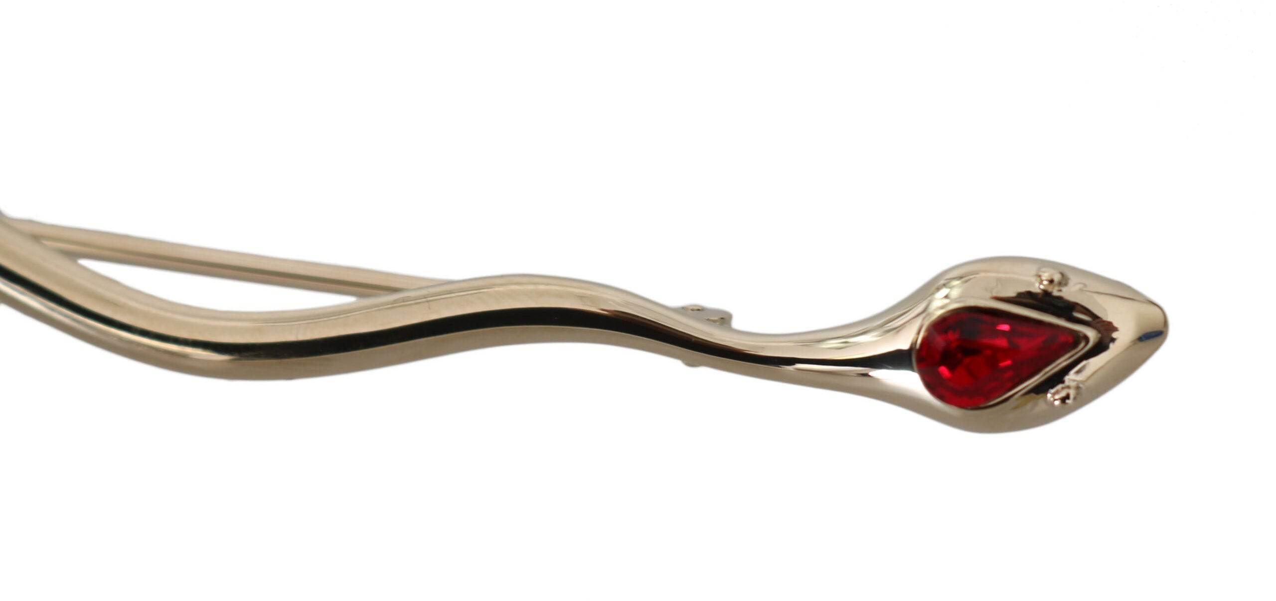 Dolce & Gabbana Elegant Silver Crystal Brooch Pin - Hilstor