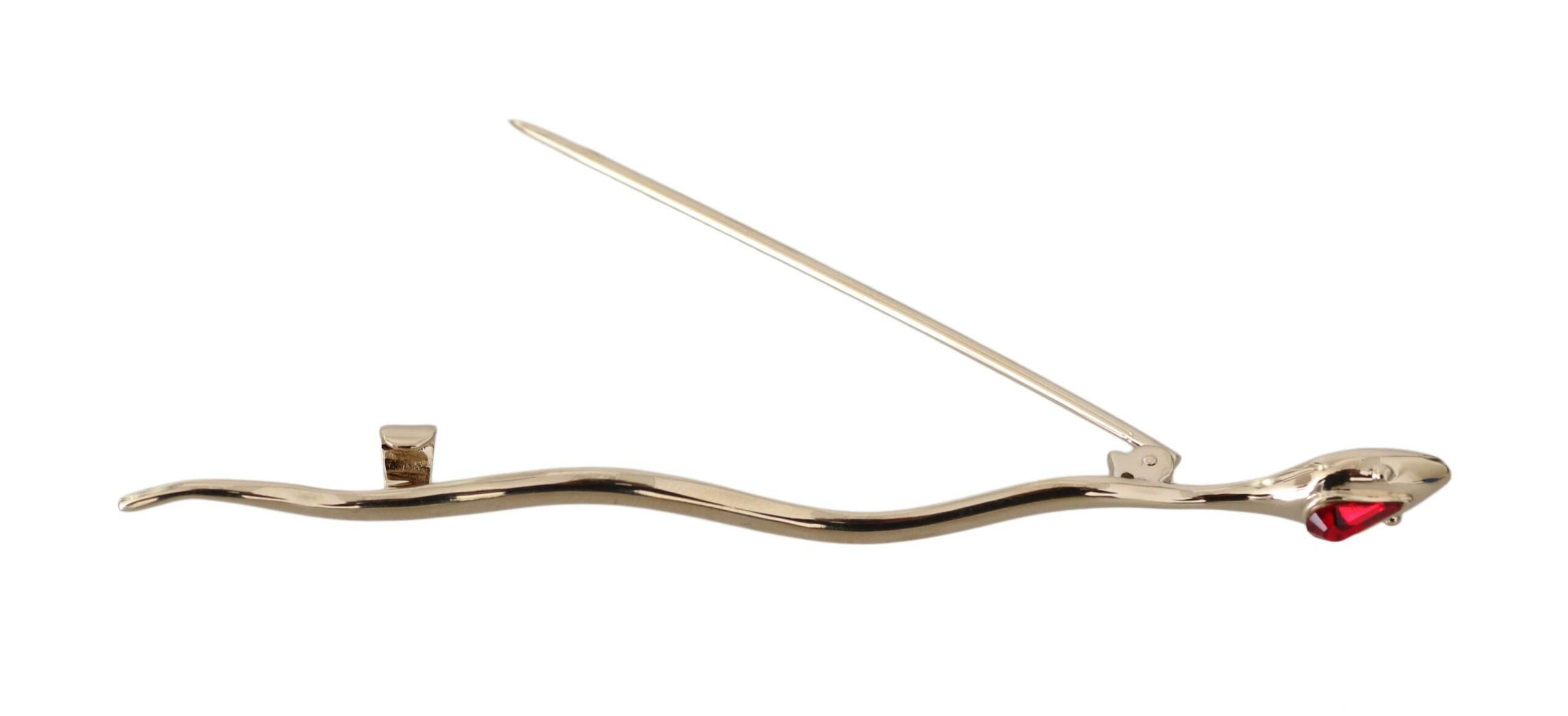 Dolce & Gabbana Elegant Silver Crystal Brooch Pin - Hilstor