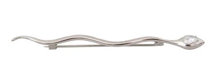 Dolce & Gabbana Elegant Crystal-Embellished Silver Brooch Pin - Hilstor