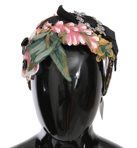 Dolce & Gabbana Elegant Crystal-Embellished Floral Headband - Hilstor