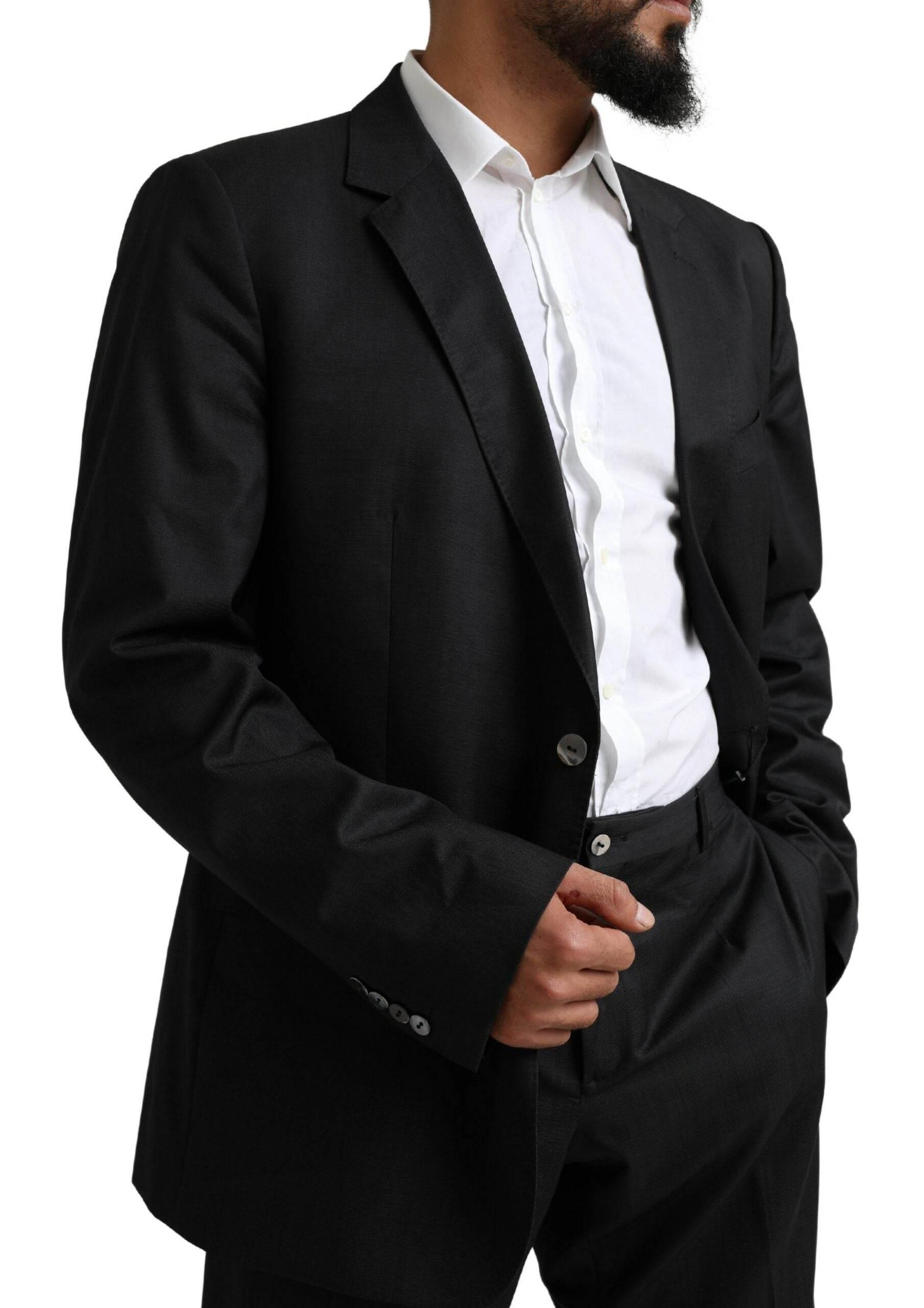 Dolce & Gabbana Black MARTINI Single Breasted 2 Piece Suit - Hilstor