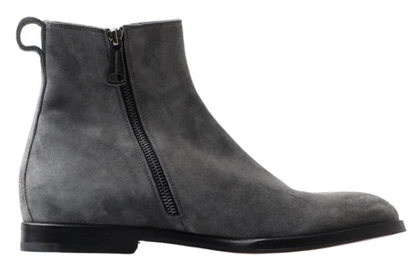 Dolce & Gabbana Elegant Gray Chelsea Leather Boots - Hilstor
