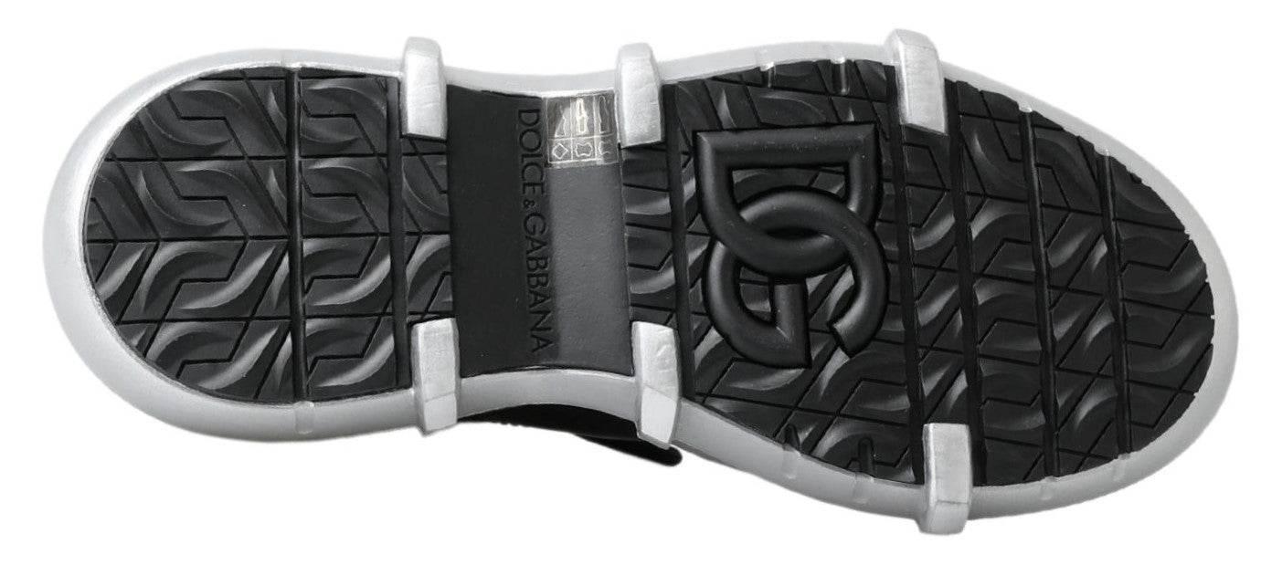 Dolce & Gabbana Black Nylon Galileo High Top Sneakers Shoes - Hilstor