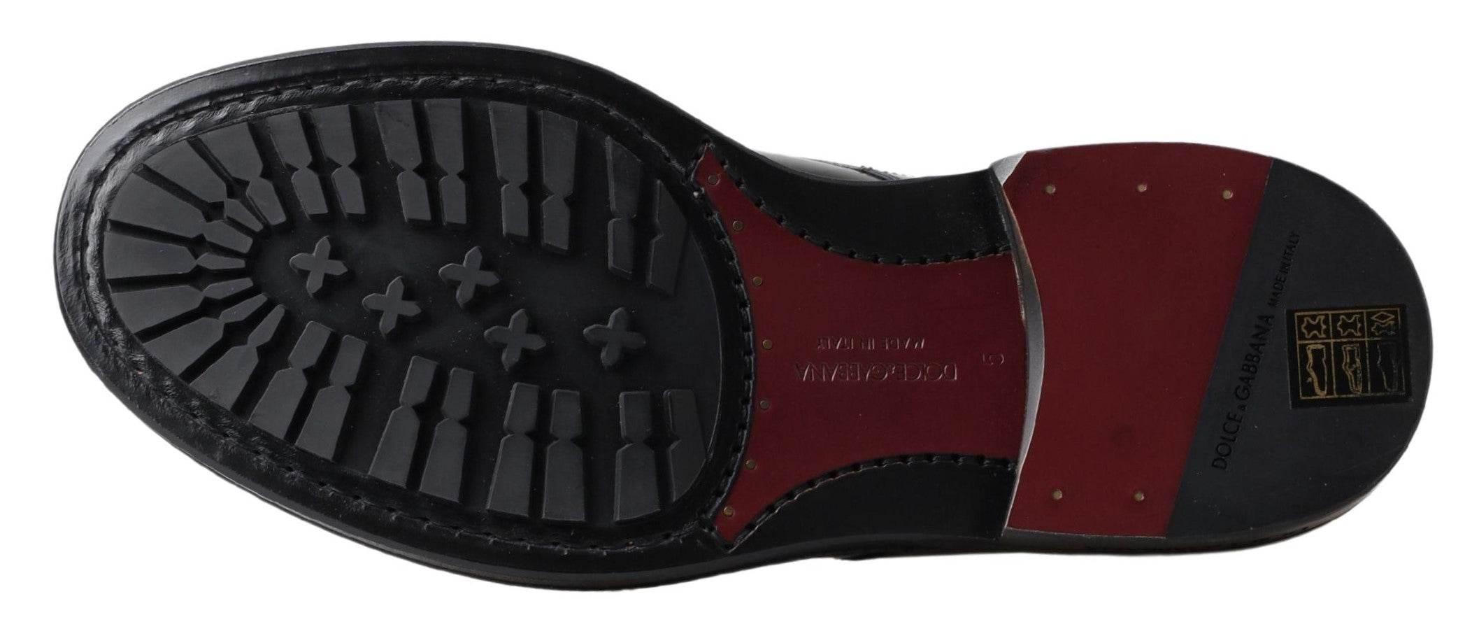 Dolce & Gabbana Elegant Black Leather Men's Boots - Hilstor