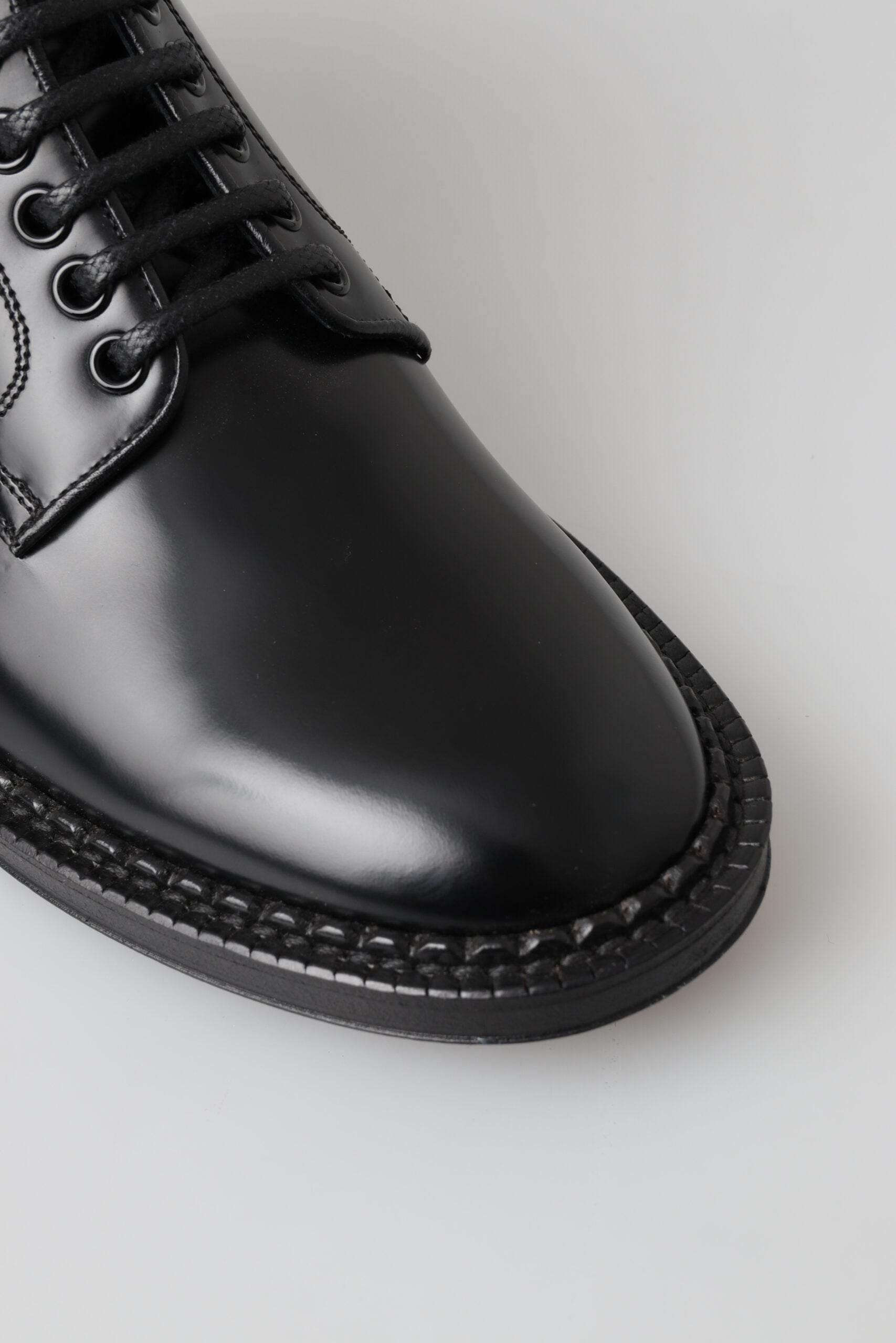 Dolce & Gabbana Elegant Black Leather Men's Boots - Hilstor