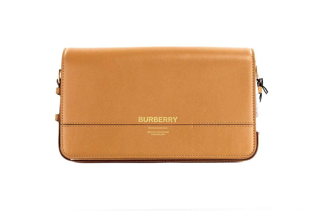 Burberry Grace Small Nutmeg Smooth Leather Flap Crossbody Clutch Handbag Purse - Hilstor