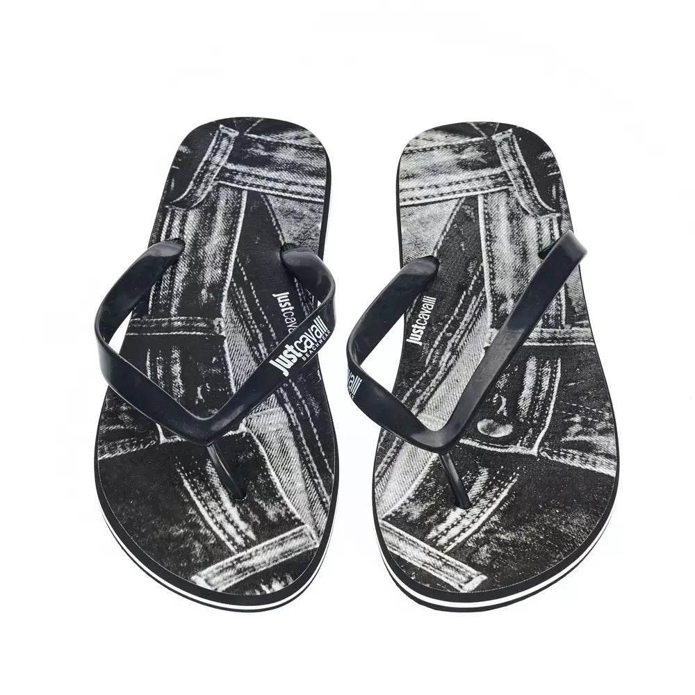 Just Cavalli Black EVA Men Sandal - Hilstor